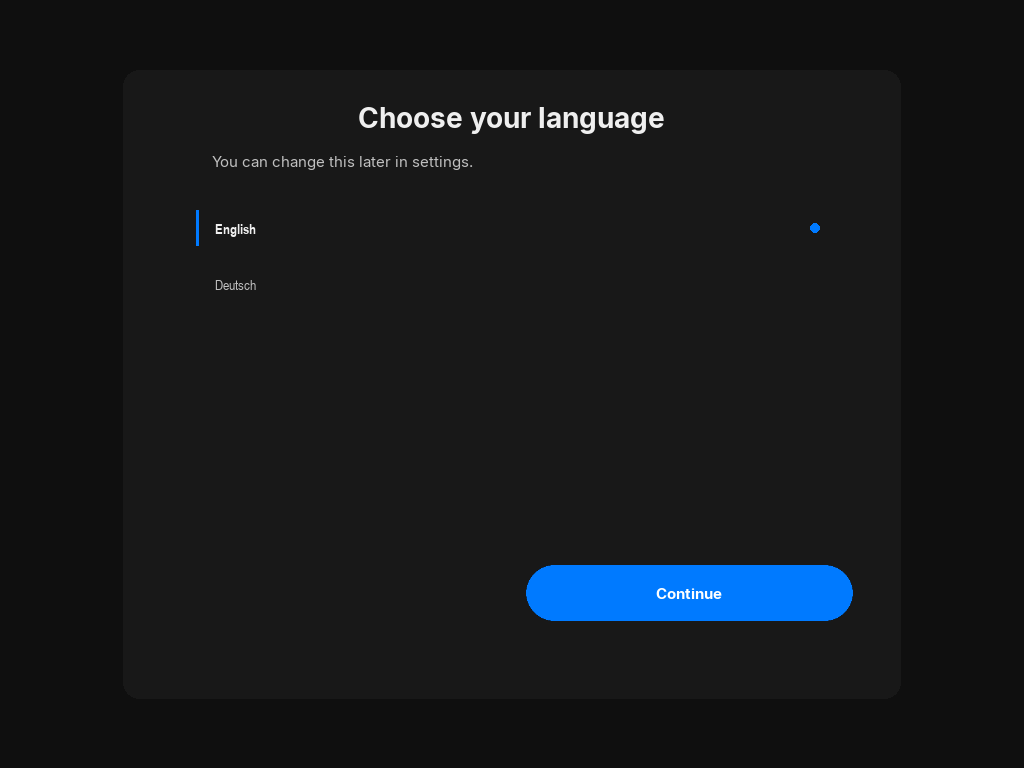 Pianove — language setup